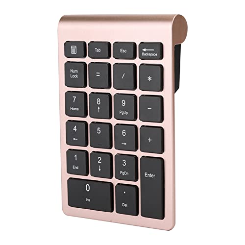 SatcOp Dünne Mini-Tastatur, Ziffernblock, Wiederaufladbar, Ziffernblock, für Desktop-Notebook (Roségold) von SatcOp