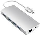 Satechi Aluminum Multi-Port Adapter V2 - Docking Station - (USB-C / Thunderbolt 3) - GigE (ST-TCMA2S) von Satechi