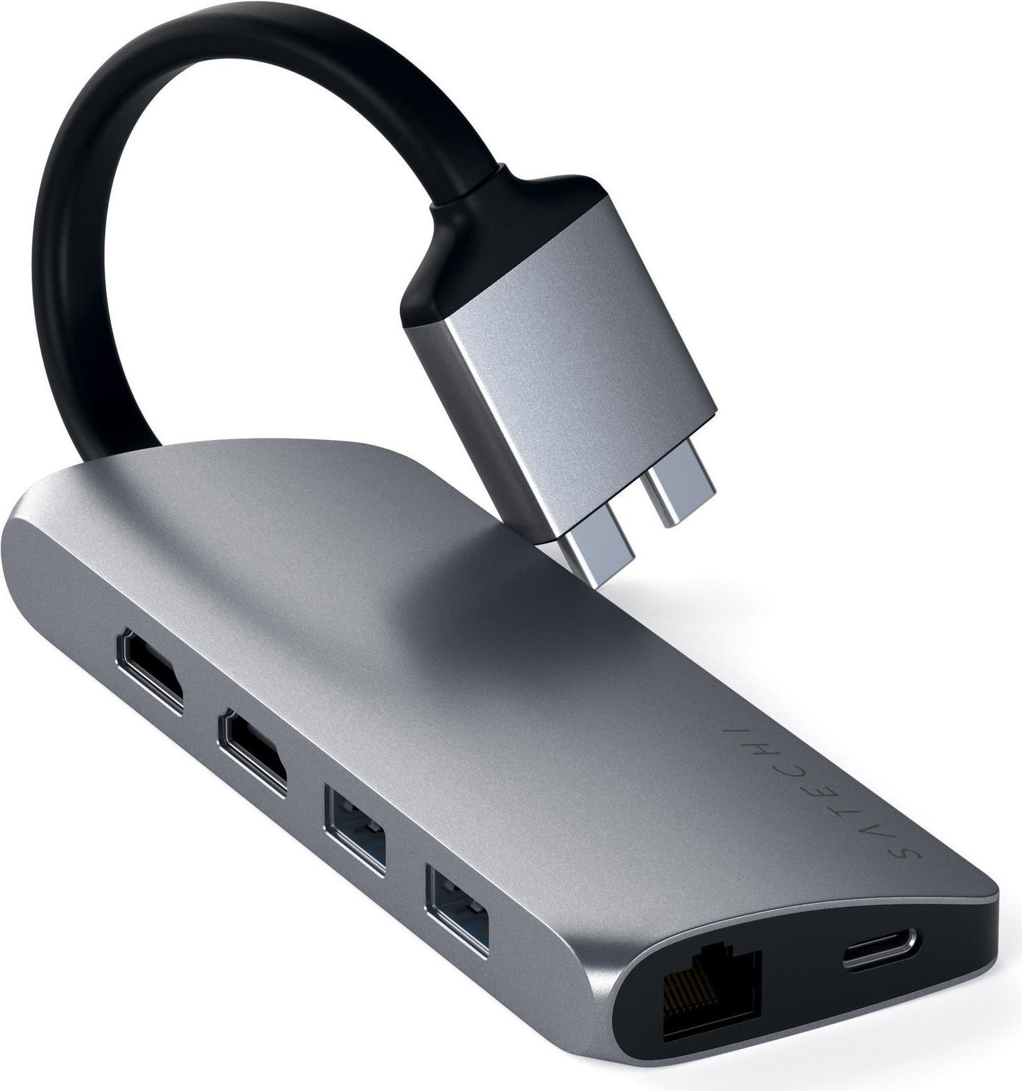 Satechi Dual Multimedia Adapter - Dockingstation - USB-C - GigE (ST-TCDMMAM) von Satechi