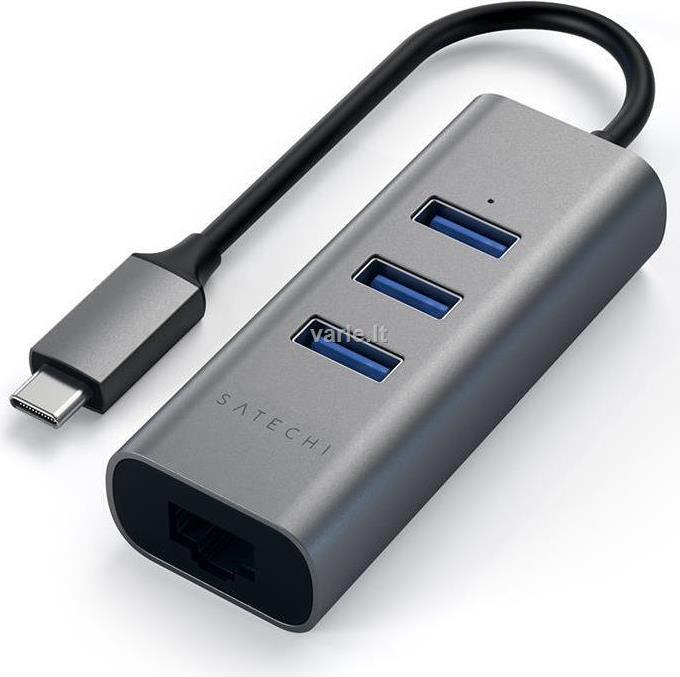 Satechi ST-TC2N1USB31AM laptop-dockingstation & portreplikator USB 3.2 Gen 1 (3.1 Gen 1) Type-C Grau (ST-TC2N1USB31AM) von Satechi