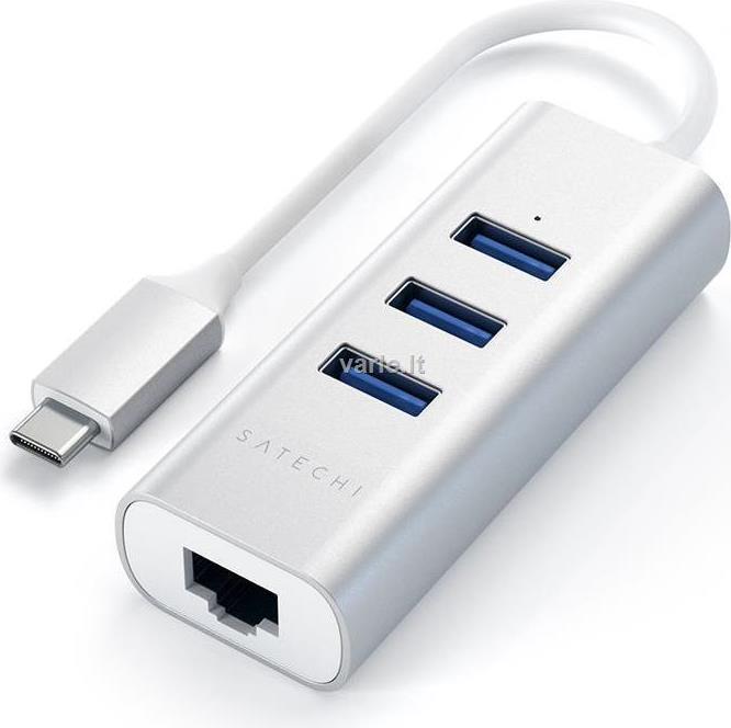Satechi ST-TC2N1USB31AS - USB 3.2 Gen 1 (3.1 Gen 1) Type-C - RJ-45 - USB 3.2 Gen 1 (3.1 Gen 1) Type-A - 5000 Mbit/s - Silber - 2016/2017/2018/2019 MacBook Pro - 2018 MacBook Air - 2018 iPad Pro - 2015/2016/2017 MacBook,... - Gigabit Ethernet (ST-TC2N1USB31AS) von Satechi