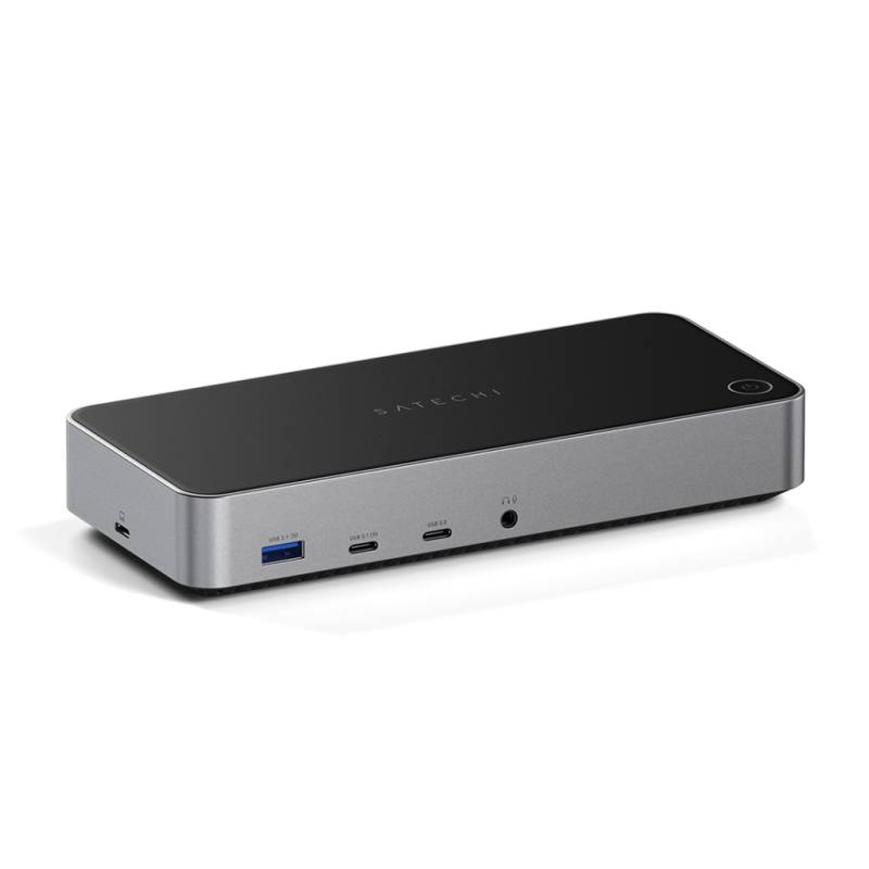 Satechi Triple 4K Display Kabelgebunden Dock Schwarz - Silber (ST-D4KTM-EU) von Satechi