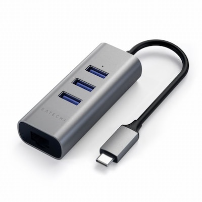 Satechi Type-C 2-in-1 3 Port USB 3.0 Hub & Ethernet space grey von Satechi