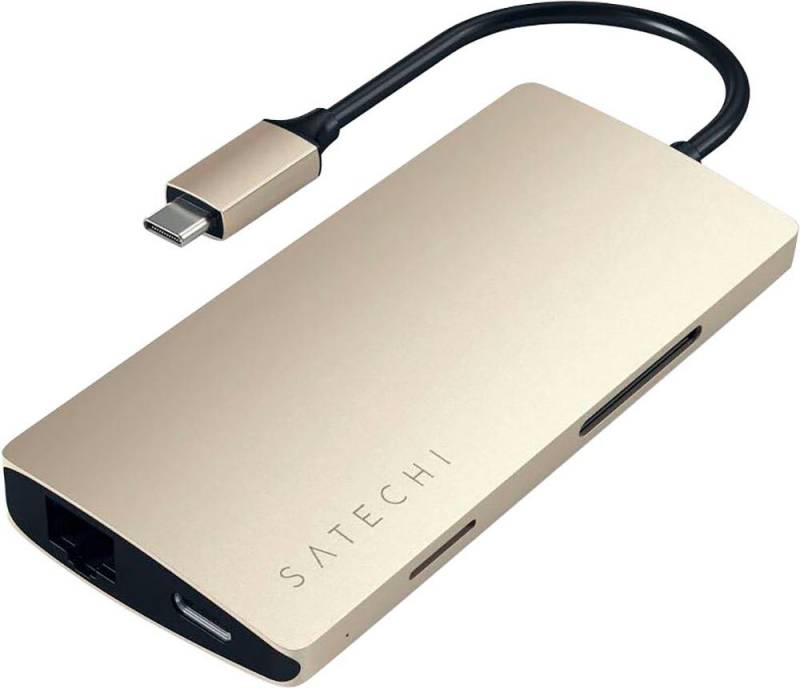Satechi Type-C Multi-Port Hub 4K Ethernet V2 USB-Adapter USB-C zu HDMI, MicroSD-Card, RJ-45 (Ethernet), SD-Card, USB Typ A, USB Typ C von Satechi