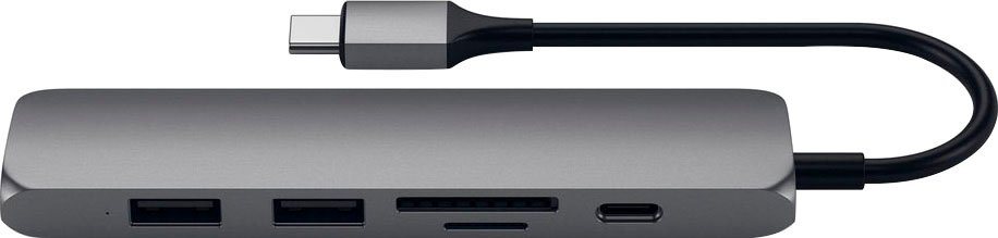 Satechi Type-C Slim Multi-Port V2 Adapter zu HDMI, MicroSD-Card, SD-Card, USB 3.0, USB Typ C, 12 cm von Satechi