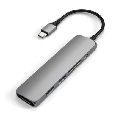 Satechi Type-C USB Passthrough HDMI Hub V2 Space Grau Satechi Type-C USB Passthrough HDMI Hub V2 Space Grau von Satechi