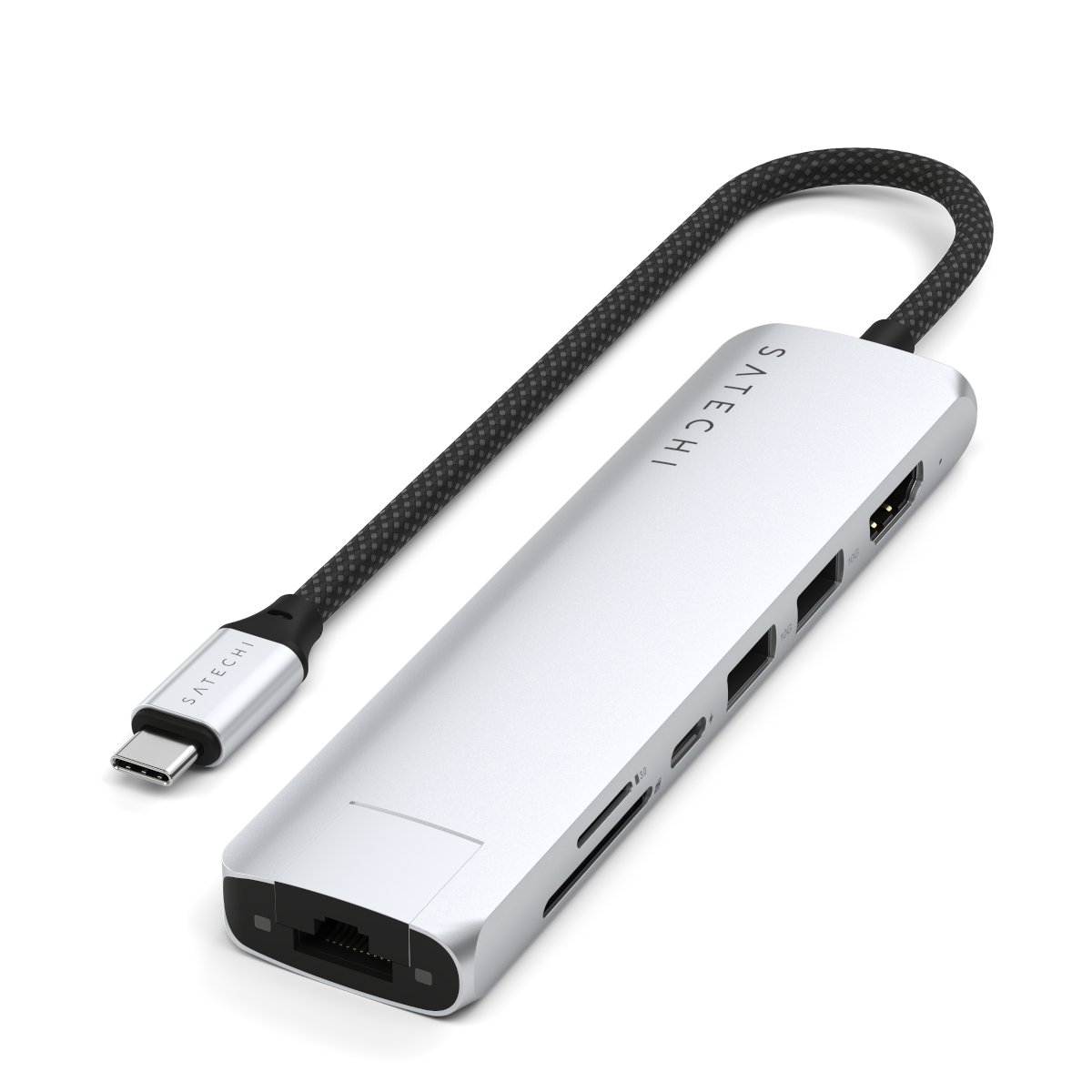 Satechi USB-C 7-in-1 Slim Multiport Adapter with Ethernet Silver Satechi USB-C 7-in-1 Slim Multiport Adapter with Ethernet Silver von Satechi