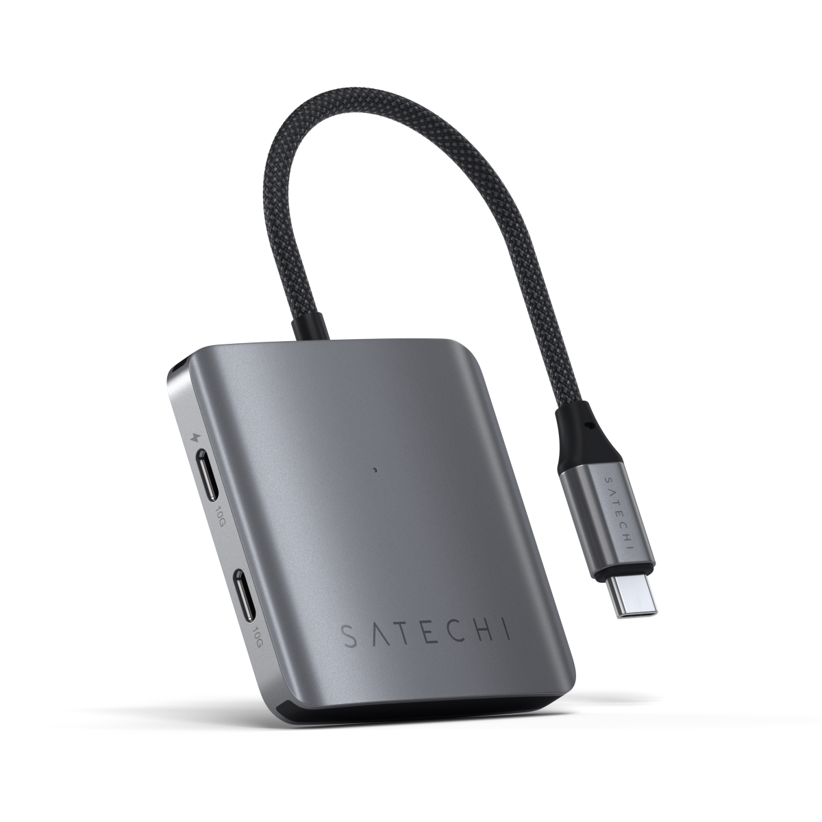 Satechi USB-C PD 4-Port Hub Aluminiumgehäuse, USB-C PD Anschluss zum Laden mit bis zu 100 Watt, 3x USB-C 3.2 Gen 2 Anschlüsse mit bis zu 10 Gbit/s Satechi USB-C PD 4-Port Hub Aluminiumgehäuse, USB-C PD Anschluss zum Laden mit bis zu 100 Watt, 3x USB-C 3.2 Gen 2 Anschlüsse mit bis zu 10 Gbit/s von Satechi