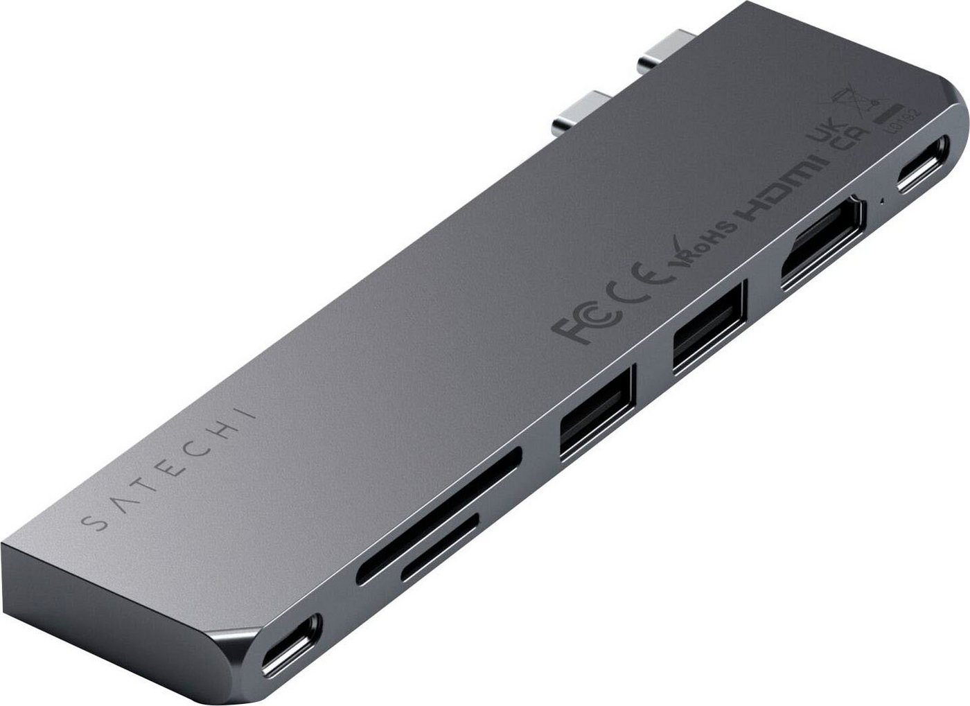 Satechi USB-C Pro Hub Slim Adapter Laptop-Adapter USB-C zu HDMI, MicroSD-Card, SD-Card, USB 4.0, USB Typ A, USB Typ C Satechi USB-C Pro Hub Slim Adapter Laptop-Adapter USB-C zu HDMI, MicroSD-Card, SD-Card, USB 4.0, USB Typ A, USB Typ C von Satechi