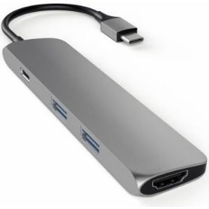 Satechi USB3.0 Typ C Stecker auf 1x HDMI 2x USB Typ A Hub Adapter space grau USB-Typ C Adapter mit 1x 4K HDMI Video-Ausgang - 1x USB-Typ C Anschluss mit Ladefunktion und 2x USB-Typ A Buchsen - Edles Aluminium-Design, passend zu Apple Produkten - Stromversorgung über USB - (ST-CMAM) Satechi USB3.0 Typ C Stecker auf 1x HDMI 2x USB Typ A Hub Adapter space grau USB-Typ C Adapter mit 1x 4K HDMI Video-Ausgang - 1x USB-Typ C Anschluss mit Ladefunktion und 2x USB-Typ A Buchsen - Edles Aluminium-Design, passend zu Apple Produkten - Stromversorgung über USB - (ST-CMAM) von Satechi