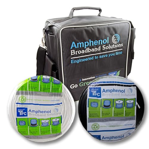SatelliteSale Amphenol TFC Tech Service-Taschen-Spule, 150 m, weißes und schwarzes Kabel von SatelliteSale