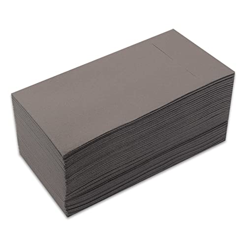 Kanguro Servietten, Format 30 x 40, Pliege 1/6, Airlaid-Material, Pocket, 1-lagig, grau (40 Servietten) von Saten