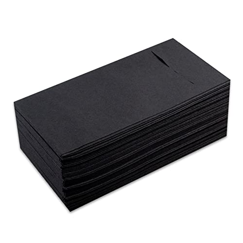 Kanguro Servietten, Format 30 x 40, Pliege 1/6, Airlaid-Material, Pocket, 1-lagig, schwarz (40 Servietten) von Saten