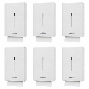 6 Satino by wepa Papierhandtuchspender 332840 weiß Vollpappe von Satino by wepa