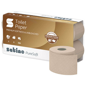 Satino by wepa Toilettenpapier PureSoft 3-lagig Recyclingpapier, 64 Rollen von Satino by wepa