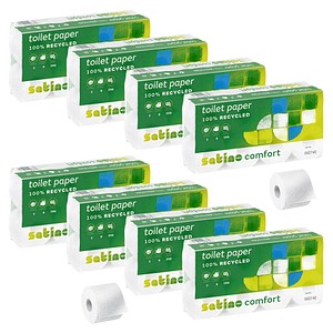 Satino by wepa Toilettenpapier comfort 2-lagig Recyclingpapier, 64 Rollen von Satino by wepa