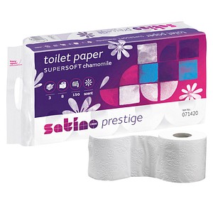 Satino by wepa Toilettenpapier prestige Kamille 3-lagig, 8 Rollen von Satino by wepa