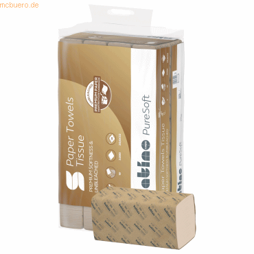 Satino Handtuchpapier PureSoft 277570 V-Falz 2-lagig 3.200 Blatt Satino Handtuchpapier PureSoft 277570 V-Falz 2-lagig 3.200 Blatt von Satino