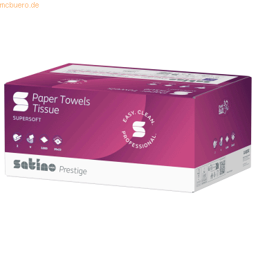 Satino Papierhandtuch 276640 25x23cm 2-lagig V-Falz 3.000 Blatt Satino Papierhandtuch 276640 25x23cm 2-lagig V-Falz 3.000 Blatt von Satino