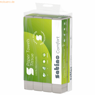 Satino Papierhandtuch 277330 20,6x24cm 2-lagig Z.Falz 3.750 Blatt von Satino
