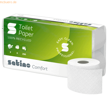 Satino Toilettenpapier Comfort 060740 2-lagig hochwweß 250 Blatt RC 8 Satino Toilettenpapier Comfort 060740 2-lagig hochwweß 250 Blatt RC 8 von Satino