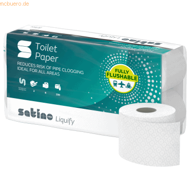Satino Toilettenpapier Liquify 061600 2-lagig 250 Blatt weiß 8 Stück Satino Toilettenpapier Liquify 061600 2-lagig 250 Blatt weiß 8 Stück von Satino