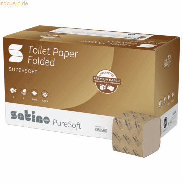 Satino Toilettenpapier PureSoft 066560 gefaltet 30x300 Blatt von Satino