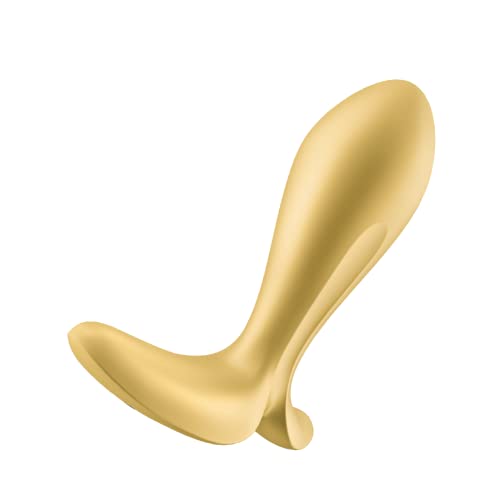 Satisfyer, Vibrator, Analvibrator, 'Intensity Plug’, 8,8 cm, körperfreundliches Silikon, wasserdicht (IPX7), Appgesteuert, Farbe:Gold von Satisfyer