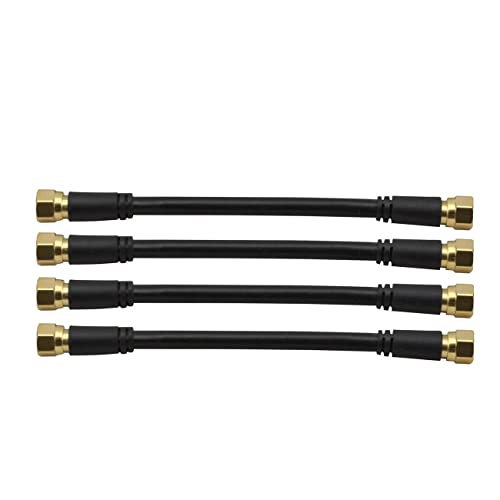 Satix Koaxialkabel Patchkabel mit F-Stecker 15 cm (4 Stück) schwarz von Satix
