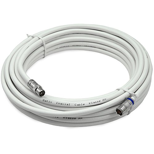 Satix SKK01003 Koaxialkabel F-Schnell-Stecker Horizon Box Modemkabel "F/IEC-Kabel", 10m weiß von Satix