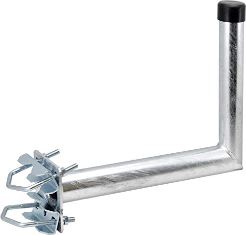 Satix SRH00101 Mastausleger Stahl An-Rohr-Halter für Satelliten-Schüssel, 40 cm feuerverzinkt von Satix