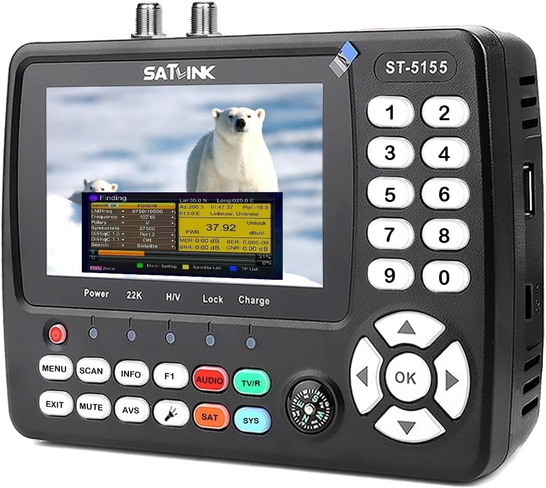 Satlink ST-5155 H.265 (10 Bit ) DVB-S/S2/T/T2/C Combo Messgerät von Satlink