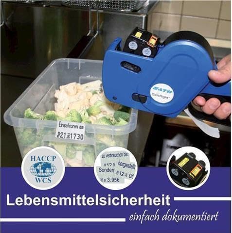 Preisauszeichner / Handauszeichner Sato Judo FOOD 13 Texte + 8 Stellen für Etiketten 26 x 16mm + 5 Farbrollen ohne Haftetiketten von Sato