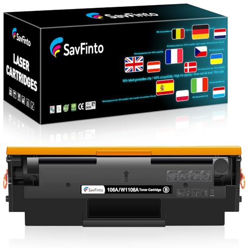 SavFinto 106A W1106A Toner Kompatibel für HP Laser 107w Ersatz für HP 106A Tonerkartusche für HP Laser MFP 135wg Toner für HP Laser 107w 107a 107r MFP 137fwg 137fnw 135w 135a 135r (1 Schwarz) von SavFinto