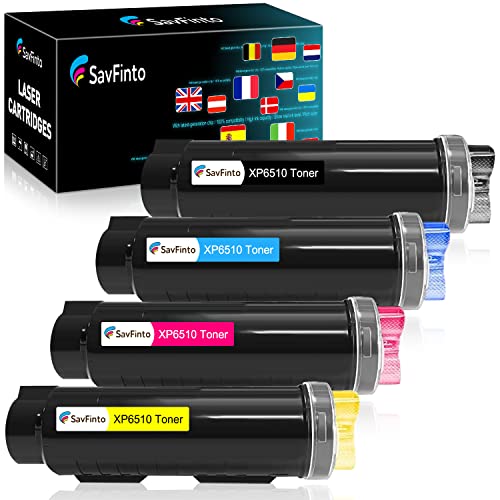 SavFinto Kompatible Toner für Xerox Phaser 6510 Toner WorkCentre 6515 Tonerpatrone Ersatz für Xerox Phaser 6510N 6510DN 6510DNI 6510DNM WorkCentre 6515N 6515DN 6515DNI 6515DNM (4 Pack) von SavFinto