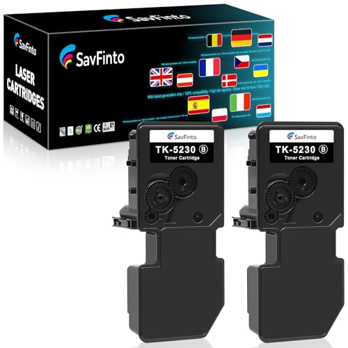 SavFinto TK5230 Schwarz Toner Kompatibel für Kyocera ECOSYS M5521cdw Ersatz für Kyocera TK-5230 TK5220 TK-5220 Kompatibel für Kyocera ECOSYS M5521cdw M5521cdn P5021cdn P5021cdw (2 Schwarz) von SavFinto