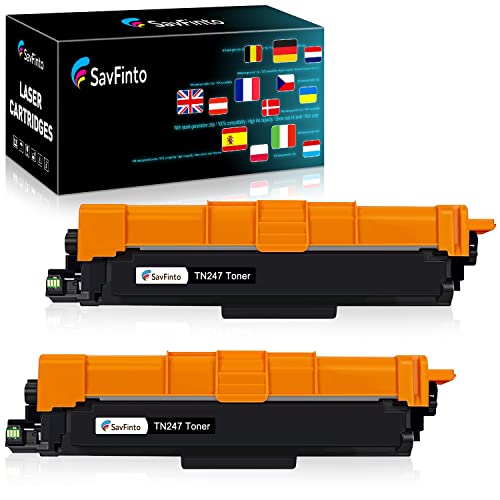 SavFinto TN247 BK Toner Kompatibel für Brother MFC-L3750CDW Ersatz für Brother TN-247 TN-243 Schwarz für Brother MFC-L3750CDW MFC-L3770CDW DCP-L3550CDW DCP-L3510CDW HL-L3230CDW HL-L3210CW MFC-L3710CW von SavFinto