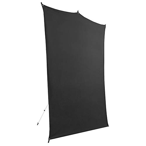 Savage Reise Backdrop Set, Schwarzer Boden Backdrop, Größe 1.52m x 2.13m, Fotohintergrund mit Aluminiumständer, Tragetasche mit Schulterriemen von Savage