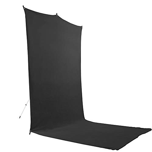 Savage Reise Backdrop Set, Schwarzer Boden Backdrop, Größe 1.52m x 3.66m, Fotohintergrund mit Aluminiumständer, Tragetasche mit Schulterriemen von Savage