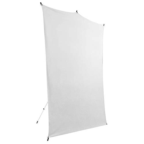 Savage Reise Backdrop Set, Weißer Boden Backdrop, Größe 1.52m x 2.13m, Fotohintergrund mit Aluminiumständer, Tragetasche mit Schulterriemen von Savage