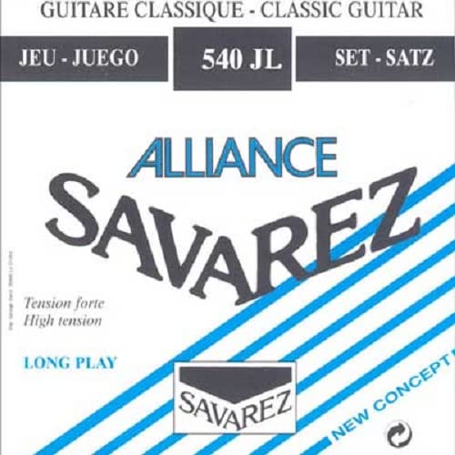 Savarez 540JL High Tension Saiten für Konzertgitarre mit Saitenhalter - Alliance Trebles, Classic Basses, Full 6 String Set von Savarez