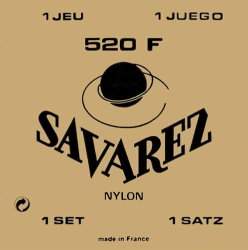 Savarez 655837 520 F Saiten für Klassikgitarre Satz Traditional Concert 520F mit,umsponnener G-Saite, Standard Standard Tension, rot von Savarez