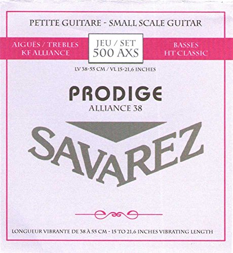 Savarez Klassikgitarre-Saiten Prodige 38 1/8-3/4 Grösse 1/8-1/2 Carbon 500 AXS, Grau von Savarez