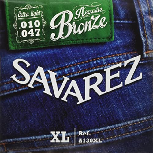 Savarez Saiten 668580 für Akustikgitarre Acoustic Bronze Satz A130XL Extra Light .010-.047 von Savarez