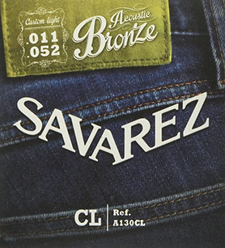 Savarez Saiten 668582 für Akustikgitarre Acoustic Bronze Satz A130CL Custom Light .011-.052 von Savarez