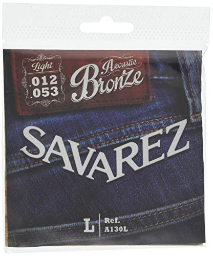 Savarez Saiten 668584 für Akustikgitarre Acoustic Bronze Satz A130L Light .012-.053 von Savarez