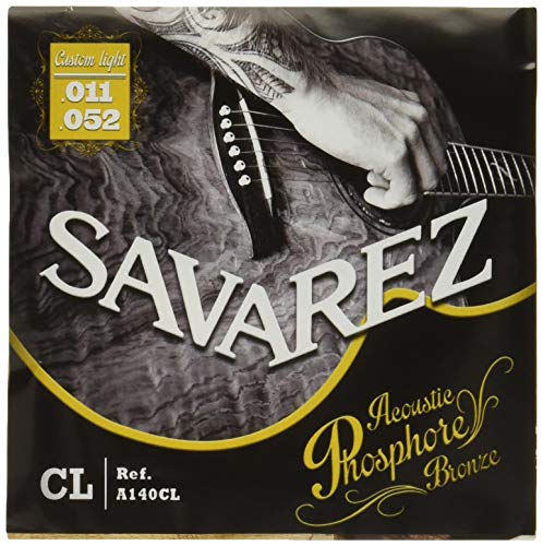 Savarez Saiten 668592 für Akustikgitarre Acoustic Phosphor Bronze Satz A140CL Custom Light .011-.052 von Savarez