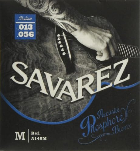 Savarez Saiten 668596 für Akustikgitarre Acoustic Phosphor Bronze Satz A140M Medium .013-.056 von Savarez