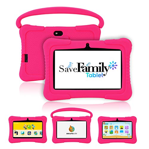 SaveFamily Tablet Kids 7" Tablet mit Kinderbrowser, elterlicher Kontrolle und Inhaltskontrolle, Anti-Mobbing, Spielen, Montessori-Modul und Silikonhülle. Zertifiziert von Google von SaveFamily Relojes con GPS