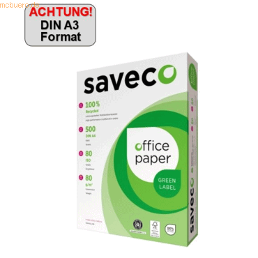Saveco Saveco Kopierpapier Green Label 100000007 A3 80g ISO 80 500 Bla Saveco Saveco Kopierpapier Green Label 100000007 A3 80g ISO 80 500 Bla von Saveco